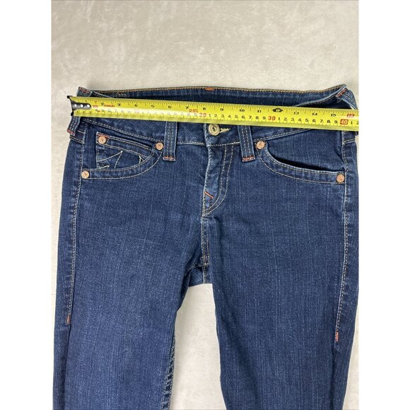 Vintage True Religion Jeans Womens Size 32 Made In USA Leather Patch Dark Blue - Picture 8 of 15